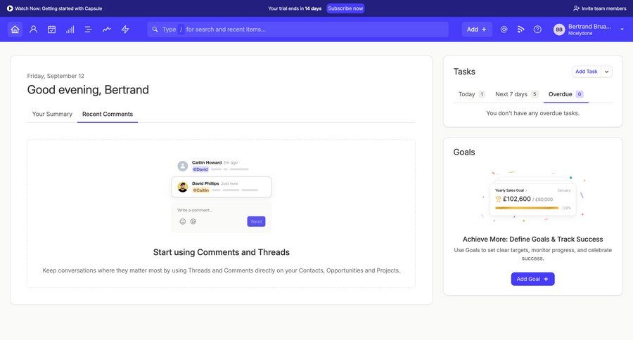 Capsule screen example