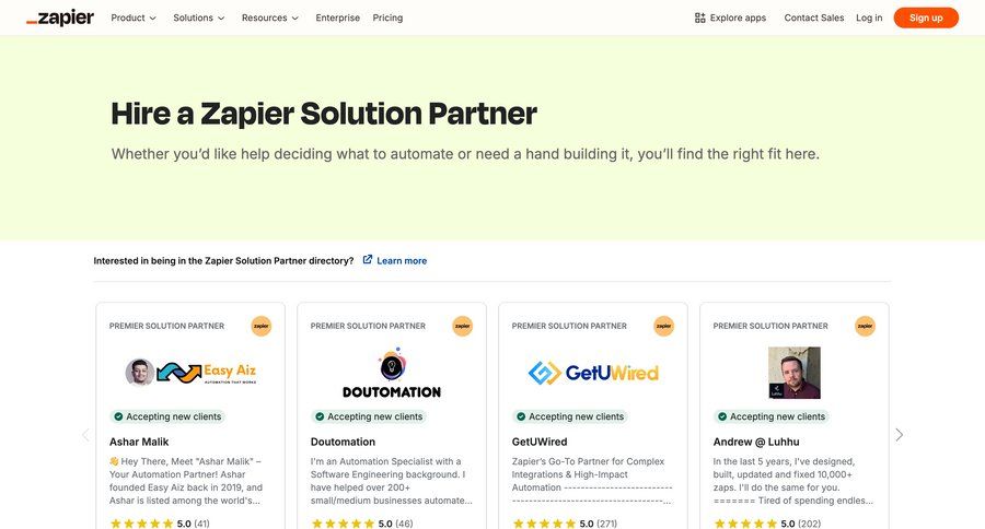 Zapier
				list ui page example